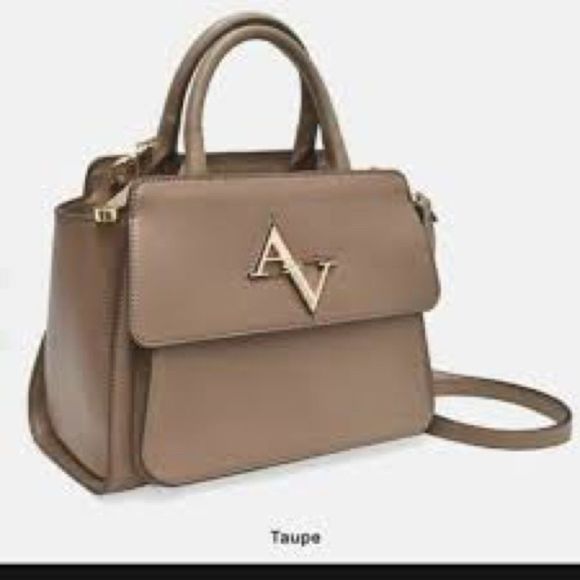 Adrienne Vittadini The Emily Collection Taupe Satchel w/ Long Strap Like New - Picture 1 of 4